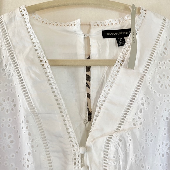 Banana Republic Eyelet Puff Sleeve Dress - Picture 7 of 10